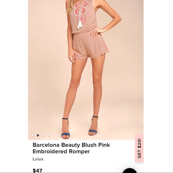 Lulu’s Pink Embroidered Romper - Picture 4 of 5